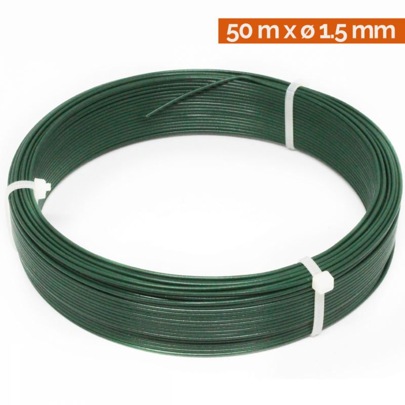 Fil d'attache plastifié - 50 m x 1.5mm ø  - Vert