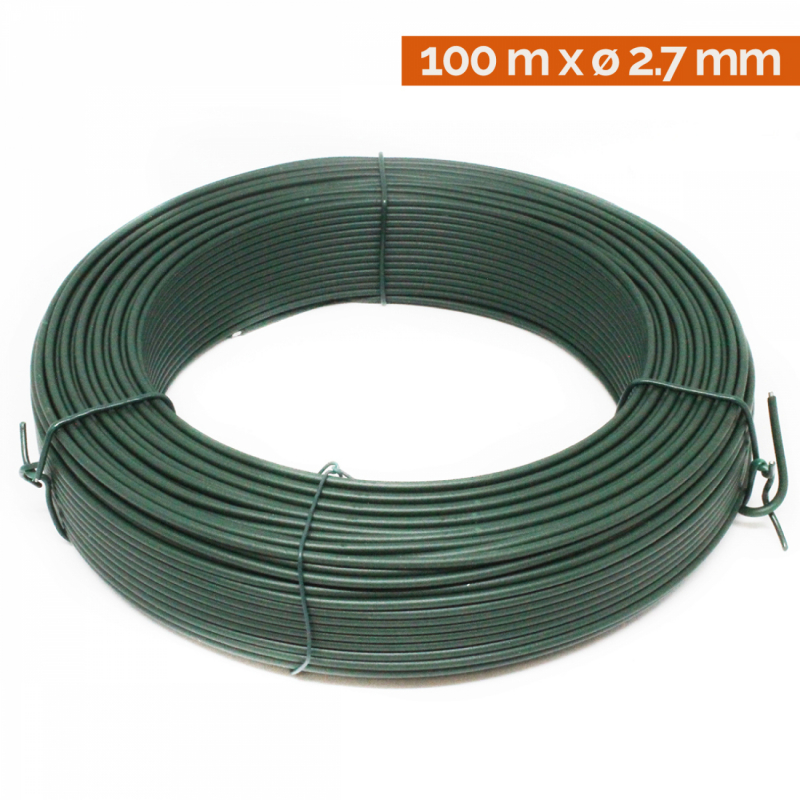 Fil de tension plastifié - 100 m x 2.7 mm ø  - Vert