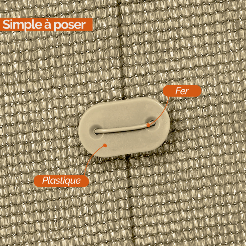 Kit de fixation pour brise vue - Beige