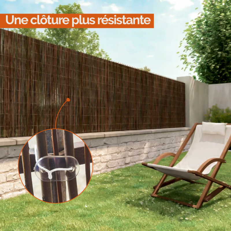 Lot de 5 kits de fixation pour brise vue - Transparent