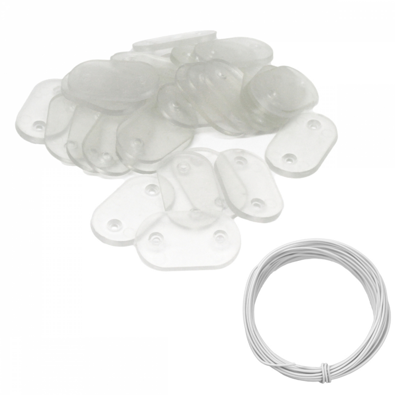 Lot de 5 kits de fixation pour brise vue - Transparent