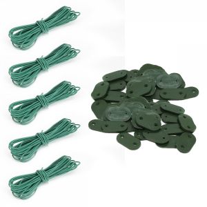 Lot de 5 kits de fixation pour brise vue - Vert