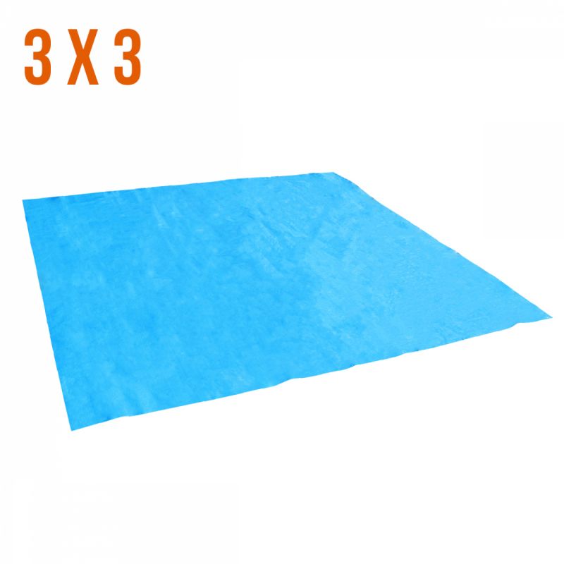 Tapis de sol pour piscine - 3 m x 3 m - Bleu