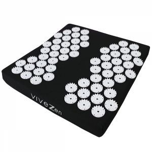 Tapis d'acupression pour pieds - 35 x 32 X 5 cm - Noir