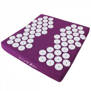 Tapis d'acupression pour pieds - 35 x 32 x 5 cm - Prune