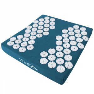 Tapis d'acupression pour pieds - 35 x 32 x 5 cm - Bleu