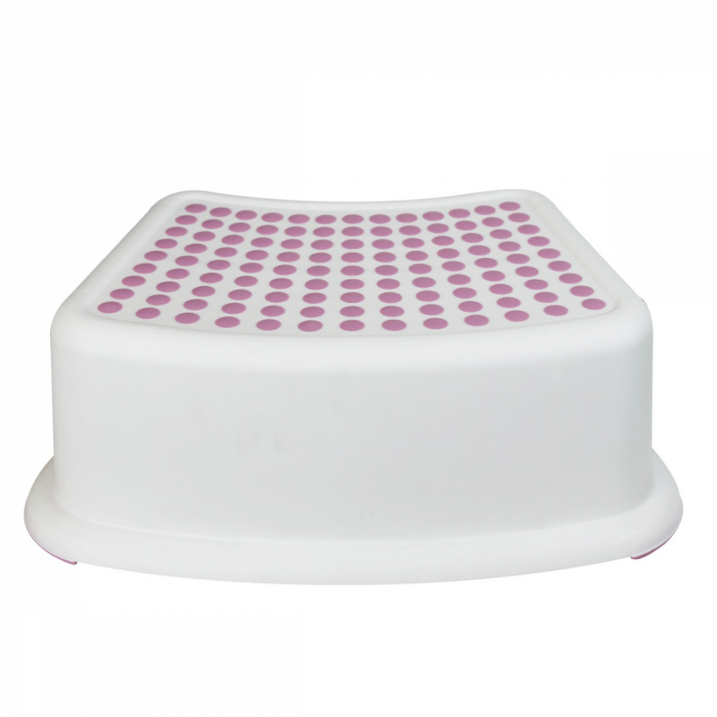 Marchepied - Plastique - Blanc et Rose