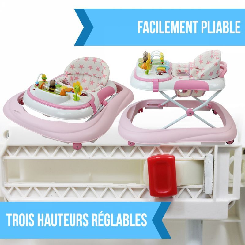 Trotteur Bébé - Stars - Rose