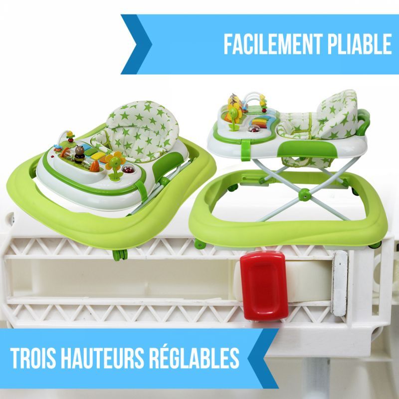 Trotteur Bébé - Stars - Vert