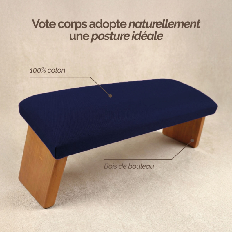 Banc de méditation pliant - Bois - Bleu
