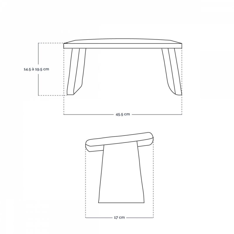Banc de méditation pliant - Bois - Gris