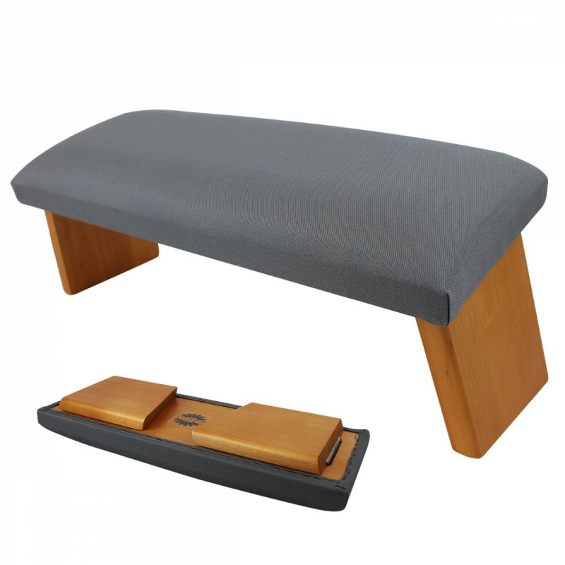 Banc de méditation pliant - Bois - Gris