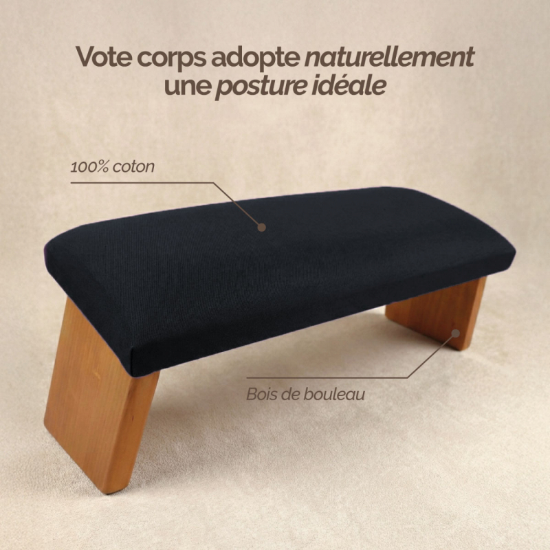 Banc de méditation pliant - Bois - Noir