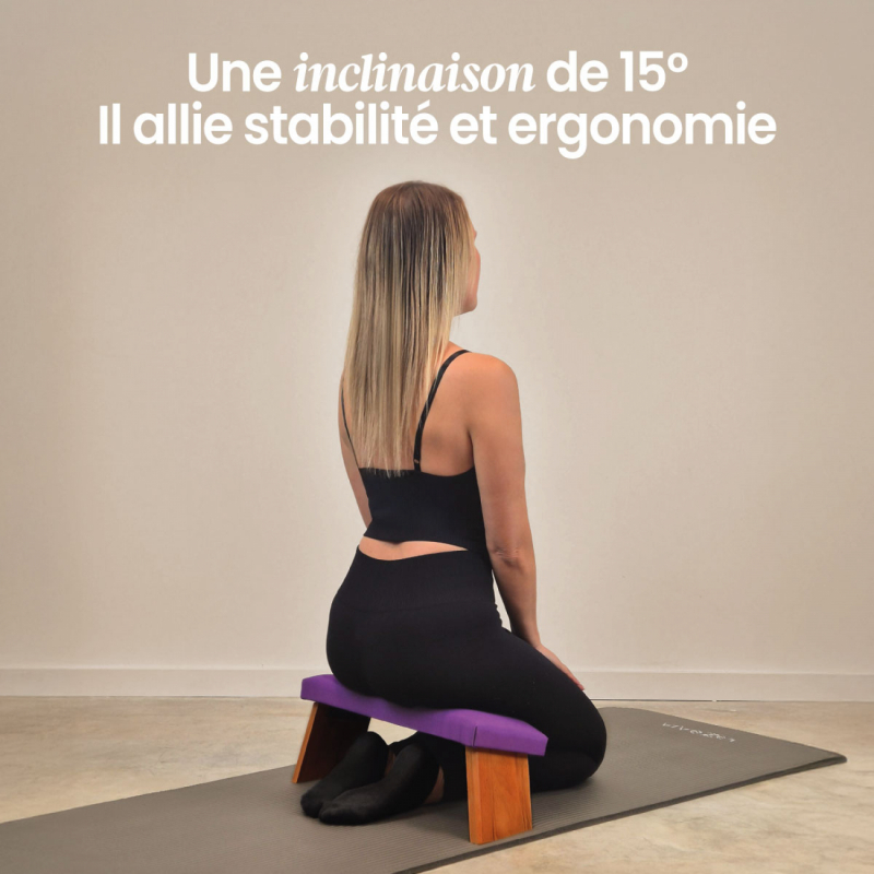 Banc de méditation pliant - Bois - Prune