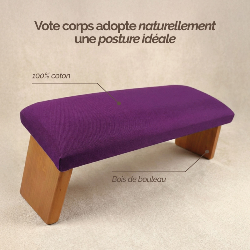 Banc de méditation pliant - Bois - Prune