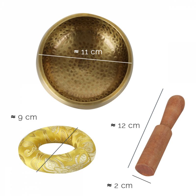 Kit de bol chantant tibétain - Diam 10 cm - Jaune