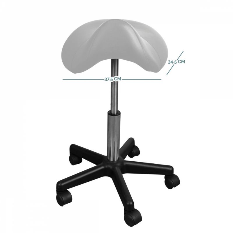 Tabouret ergonomique à roulettes - Blanc