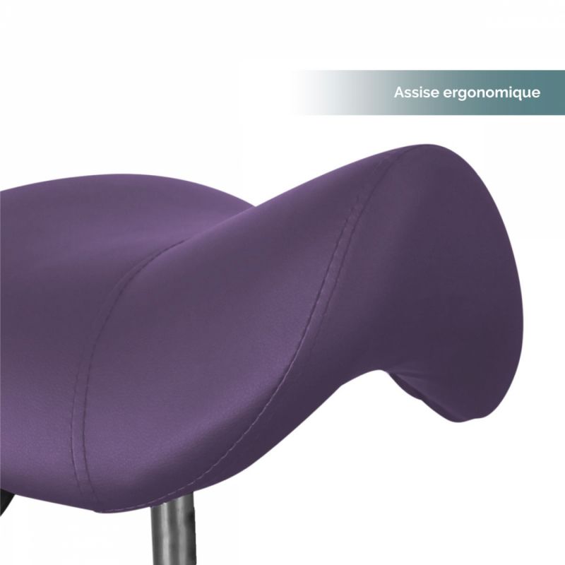 Tabouret ergonomique à roulettes - Violet