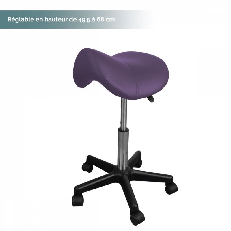 Tabouret ergonomique à roulettes - Violet