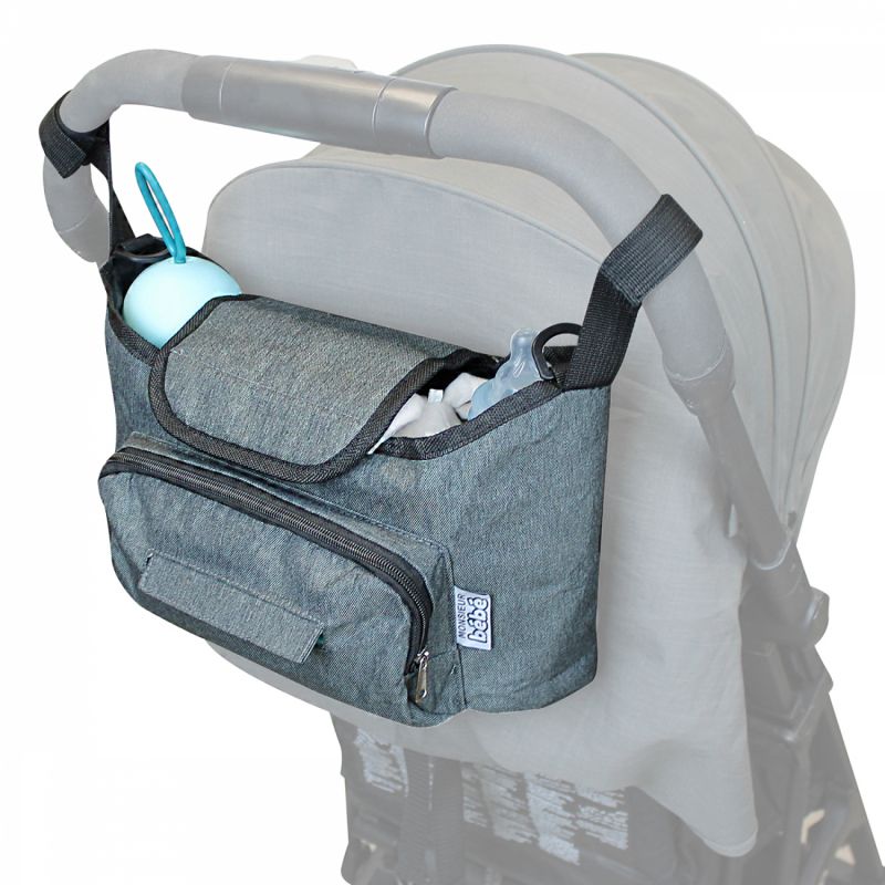 Sac pour poussette 33 x 16 x 18.5 cm Gris