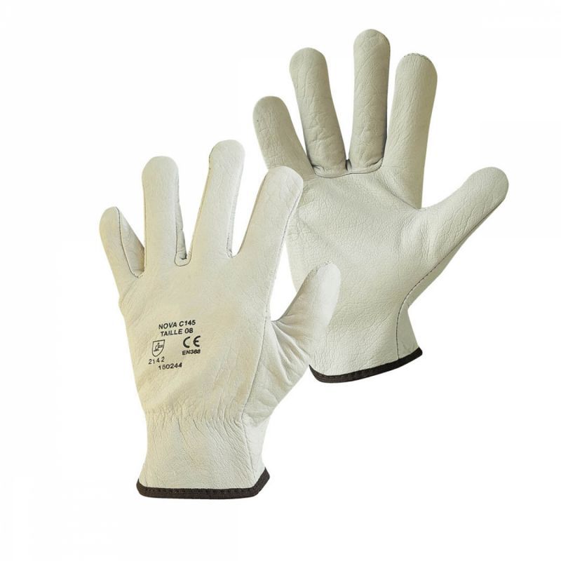 Gants pro cuir - Taille 8 - M - Blanc