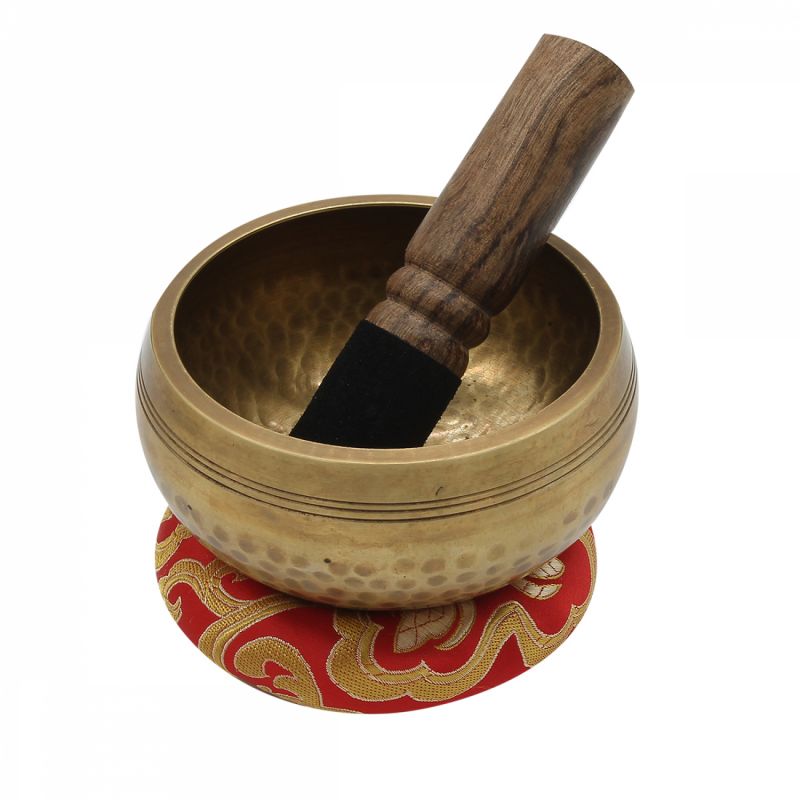 Maillet pour bol chantant tibétain - Bois et Cuir sablé - 12 cm