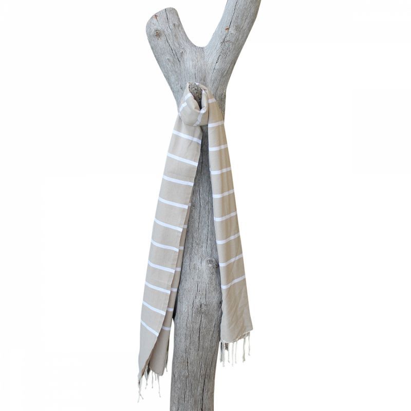 Fouta - Horizon - Beige et Blanc