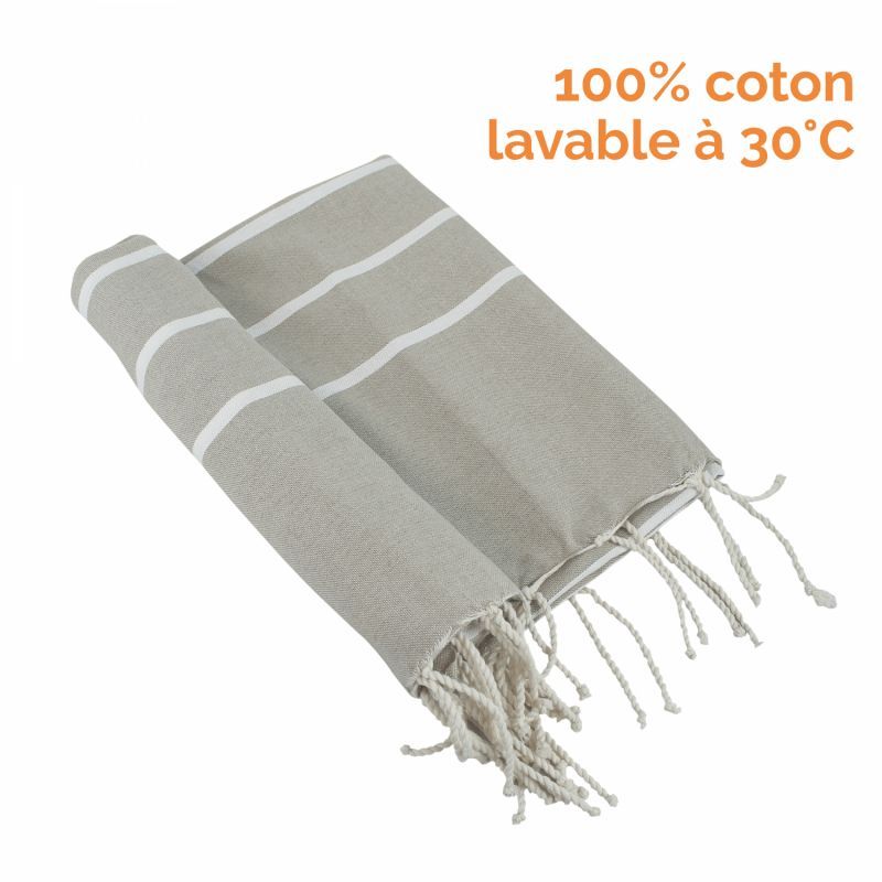 Fouta - Horizon - Beige et Blanc