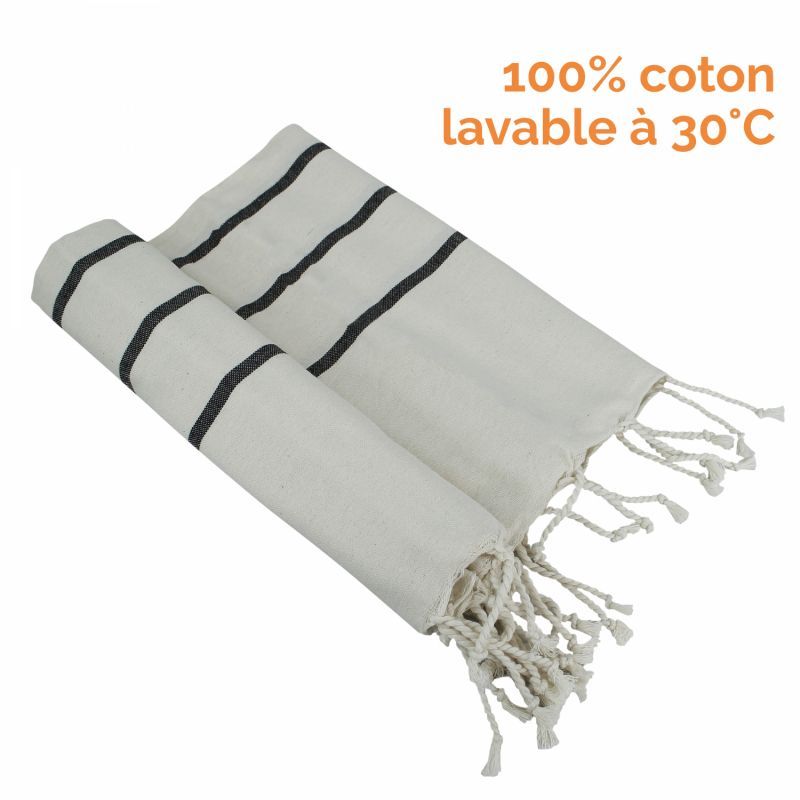 Fouta - Horizon - Lin et Noir