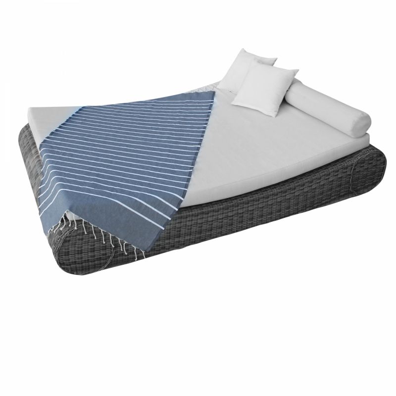 Fouta - Horizon - Bleu foncé et Blanc