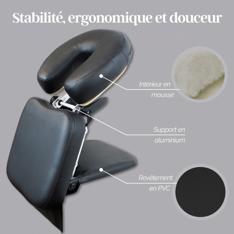 Appui tête de massage transportable - Noir
