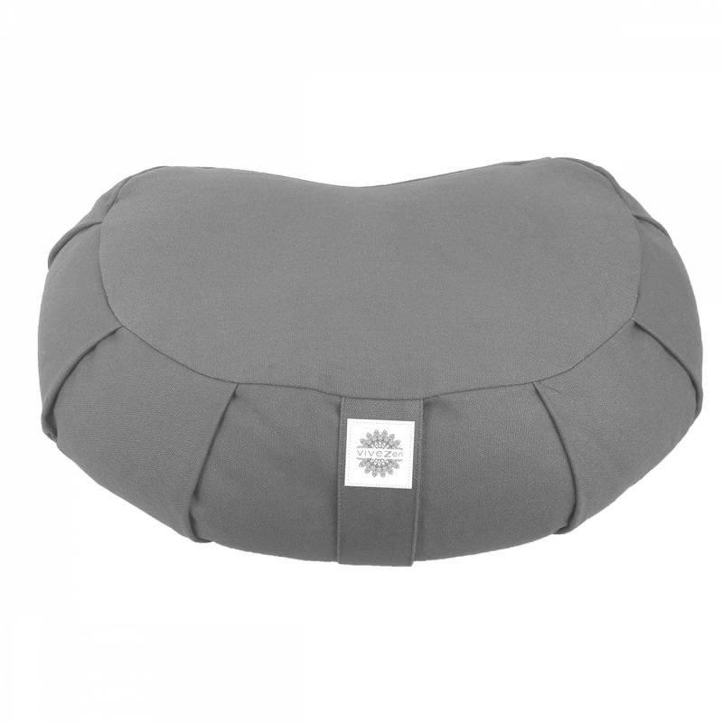 Coussin de méditation demi-lune - 44 x 27 x 13 cm - Gris