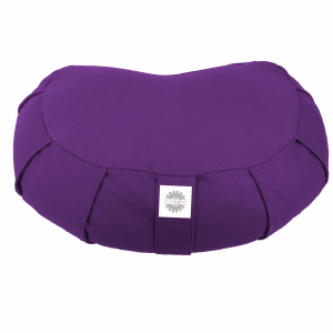 Coussin de méditation demi-lune - 44 x 27 x 13 cm - Prune