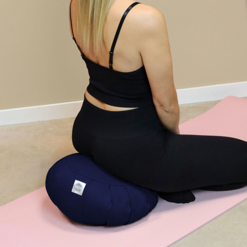 Coussin de méditation - Rond - 38 x 38 x 13 cm - Bleu