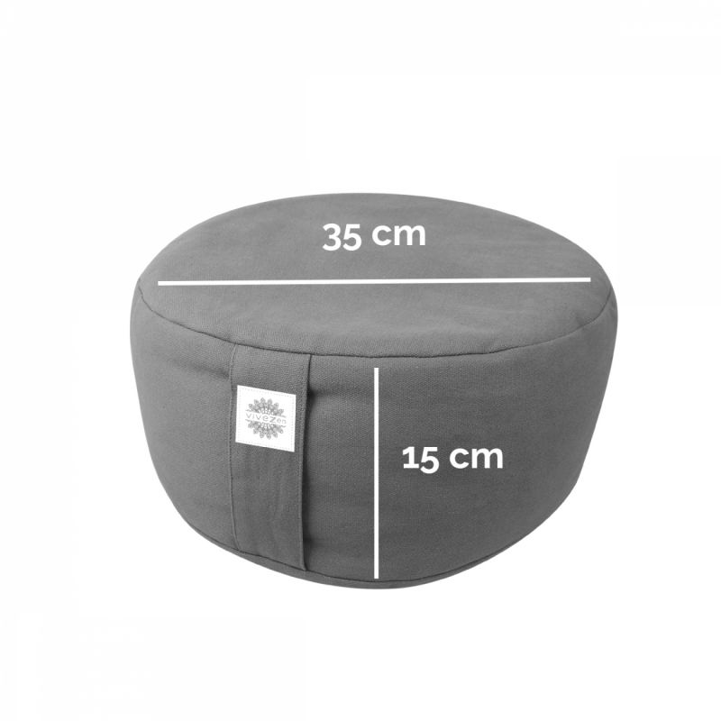 Pouf de méditation - Rond - 35 x 35 x 15 cm - Gris