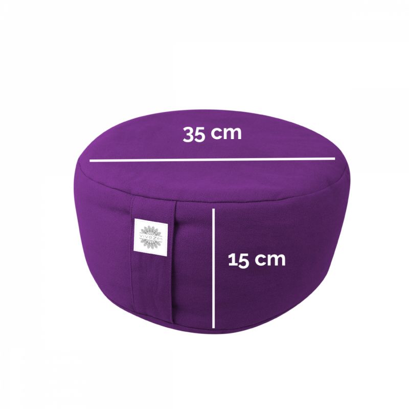 Pouf de méditation - Rond - 35 x 35 x 15 cm - Prune