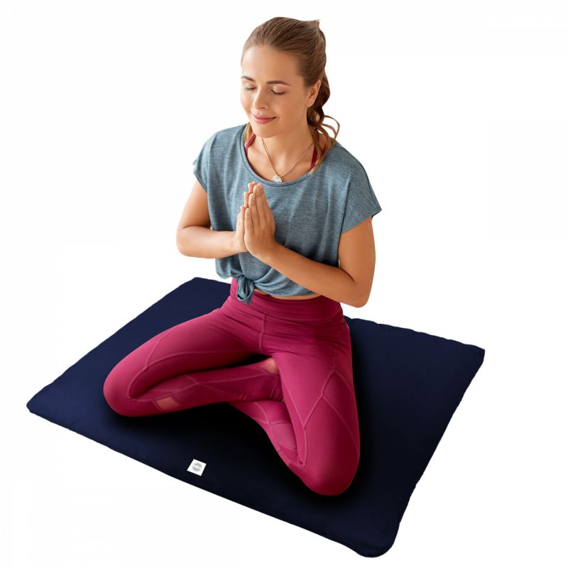 Tapis de méditation - 70 x 90 x 4 cm - Bleu