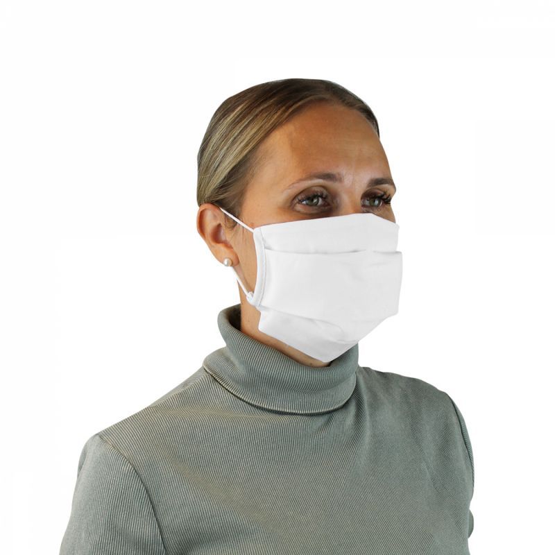 Masque de protection lavable en tissu - Blanc