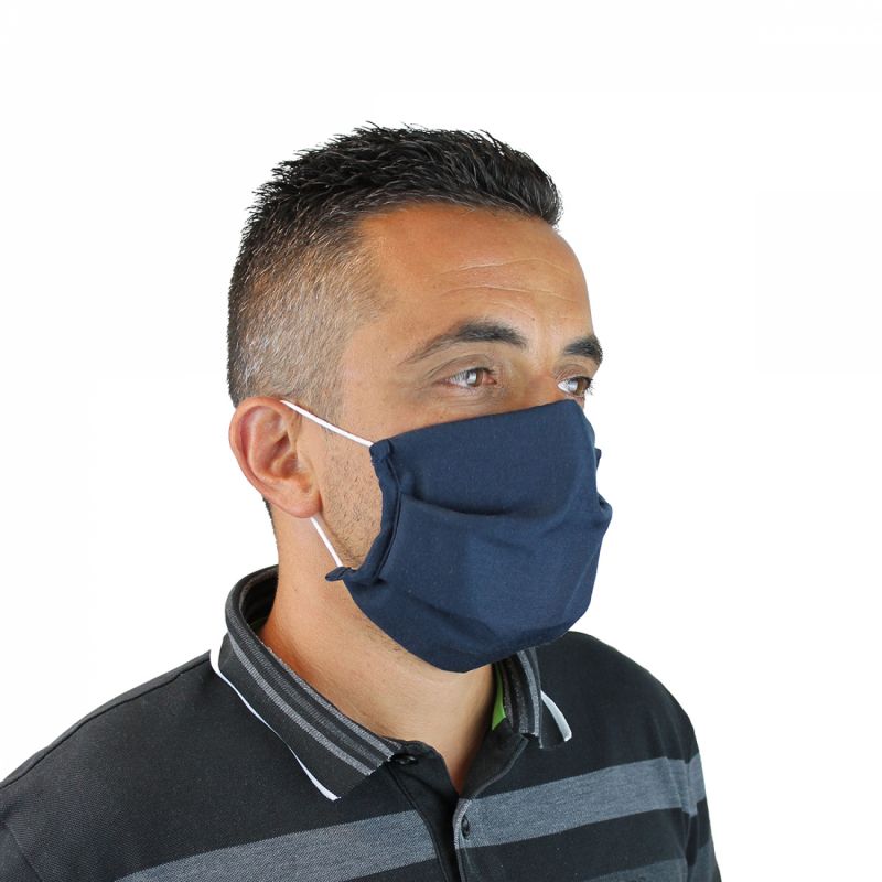 Masque de protection lavable en tissu - Bleu Marine