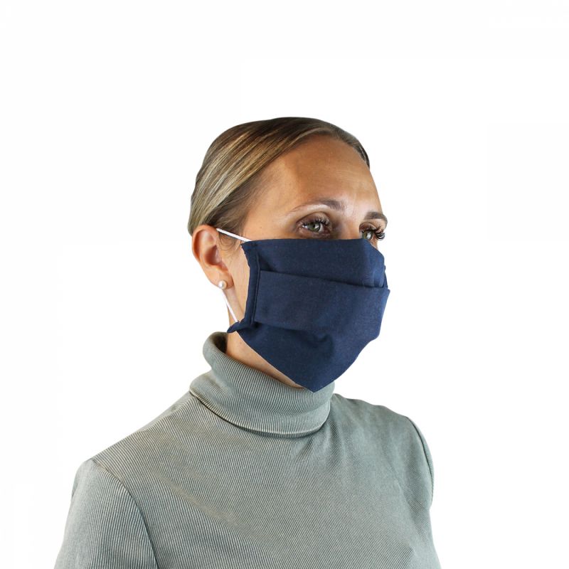 Masque de protection lavable en tissu - Bleu Marine