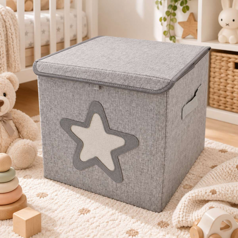 Boite de rangement - Harmonie - 33 x 33 x 33 cm - Gris Étoile