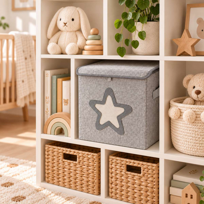 Boite de rangement - Harmonie - 33 x 33 x 33 cm - Gris Étoile