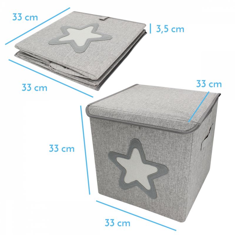 Boite de rangement - Harmonie - 33 x 33 x 33 cm - Gris Étoile