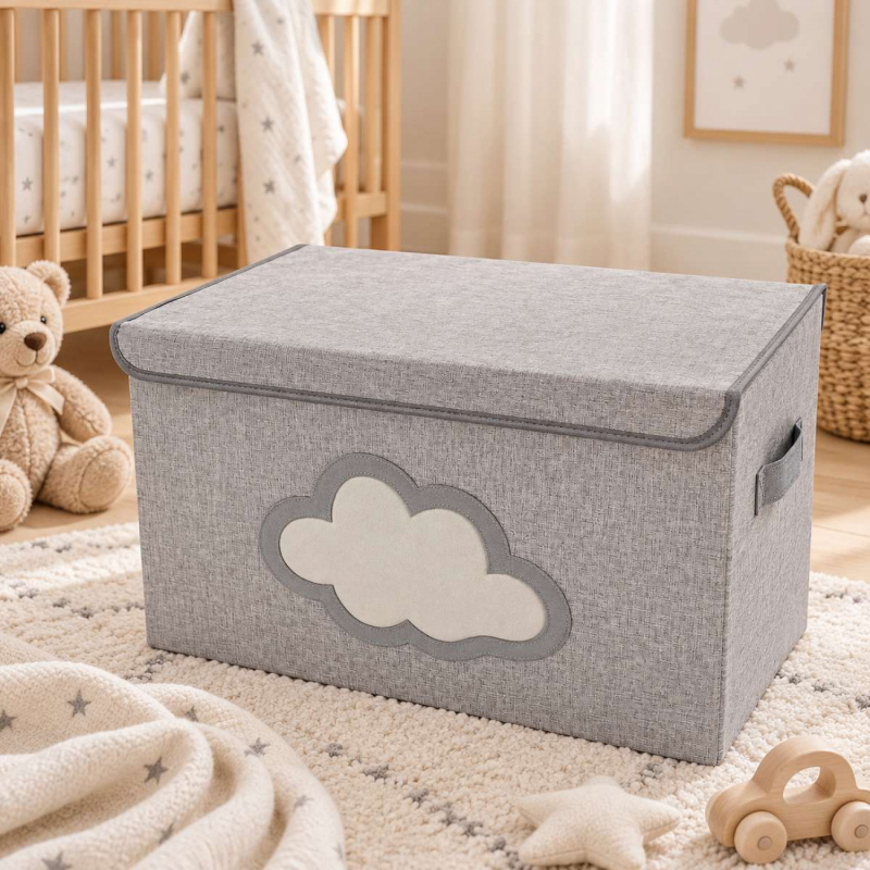 Boite de rangement - Harmonie - 50 x 35.5 x 35 cm - Gris Nuage
