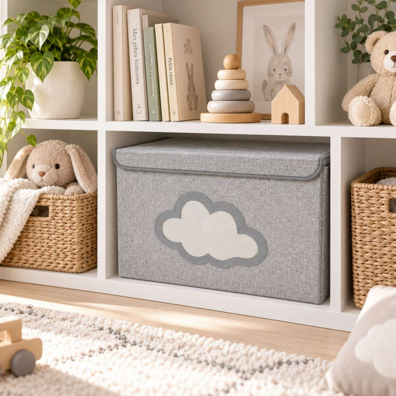 Boite de rangement - Harmonie - 50 x 35.5 x 35 cm - Gris Nuage
