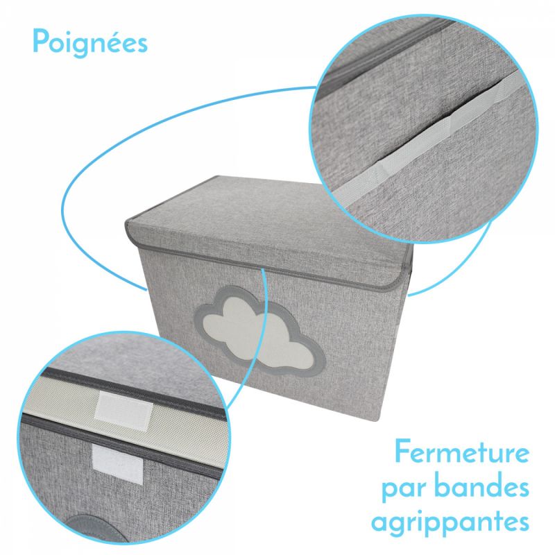 Boite de rangement - Harmonie - 50 x 35.5 x 35 cm - Gris Nuage