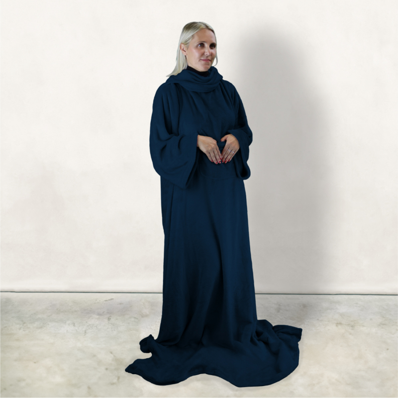 Plaid avec manches - Flanelle - Adulte - Bleu
