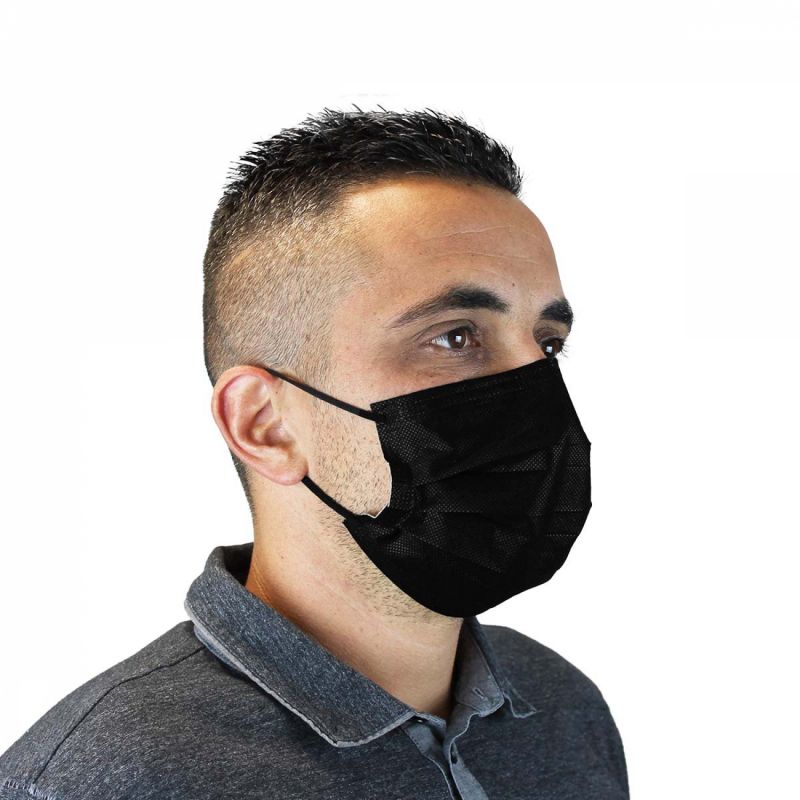 Lot de 50 + 1 Masque Noir Chirurgical médical jetable en Noir Masque de  Protection Type I EN14683-2019, BFE≥95%, 3 Plis MEDI SANTÉ : :  Commerce, Industrie et Science