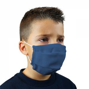 Lot de 2 masques de protection lavable en tissu enfant - Bleu Marine