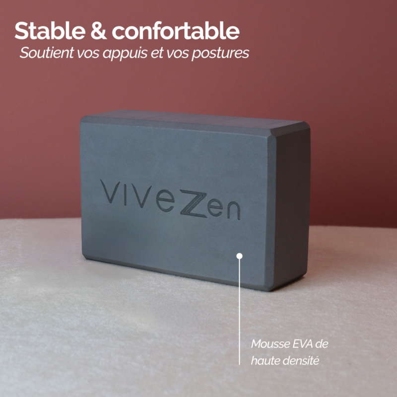 Brique de yoga - EVA - 200 g - Gris